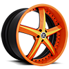 5 LUG SWOOPS ORANGE WITH YELLOW ACCENTS 